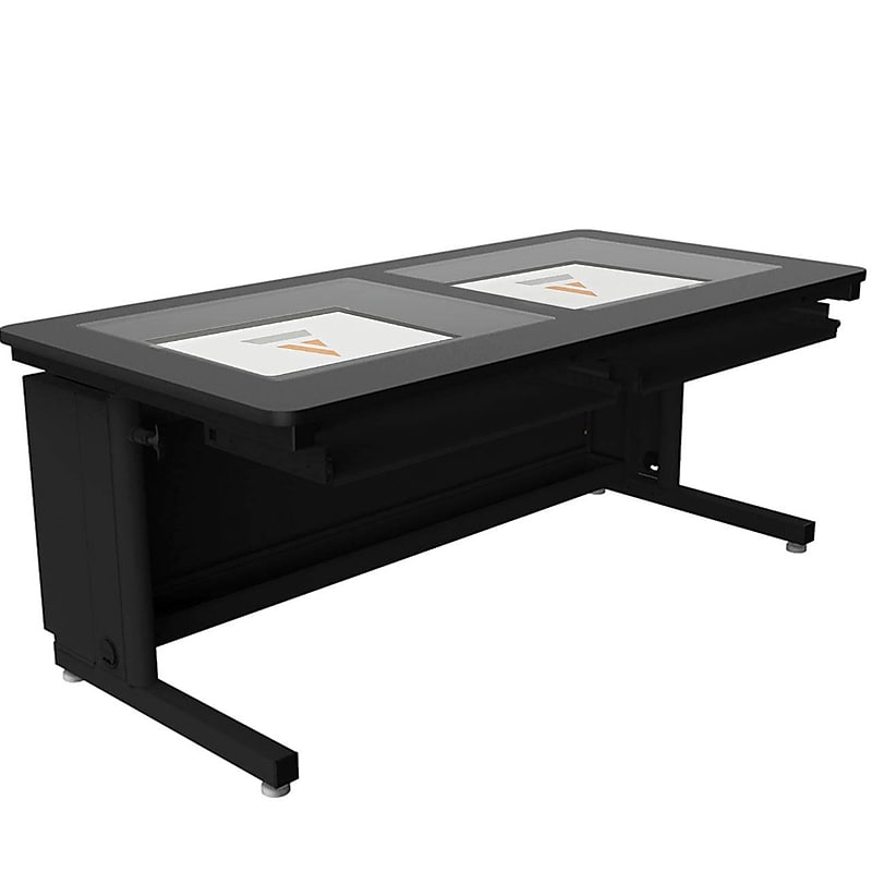 VersaDesk Downview 60"W Manual Adjustable Standing Computer Table, Black (DVT6030-BB) image 1