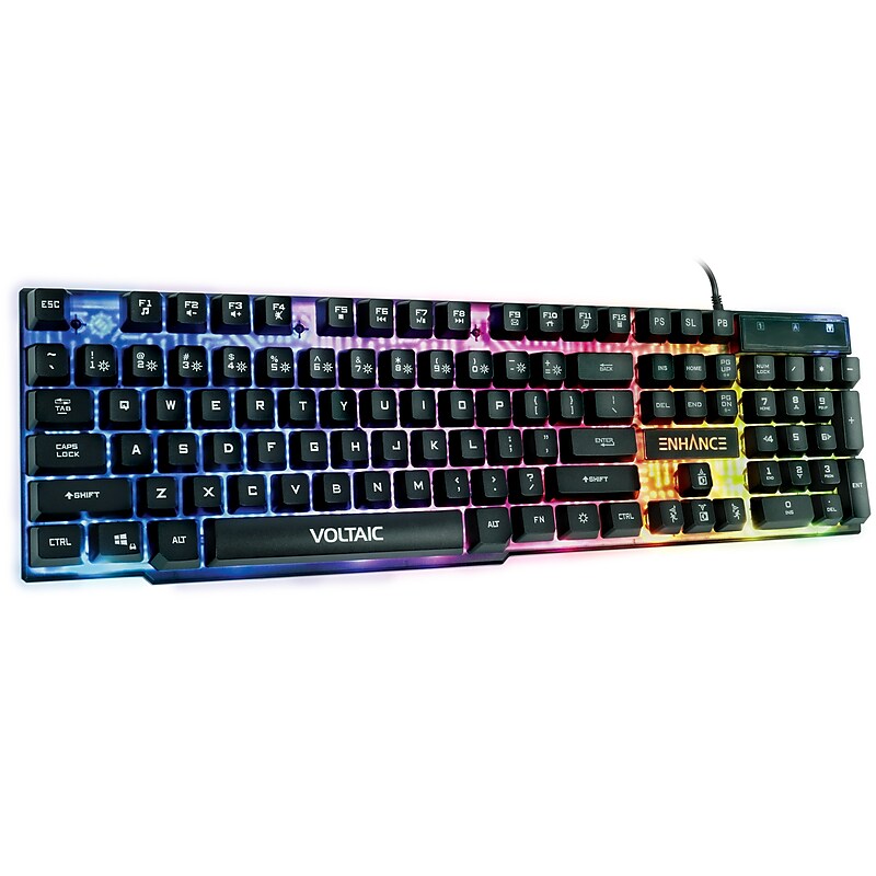 ENHANCE Voltaic 2 Wired Gaming Keyboard, Clear with Multicolor LEDs (ENVOKN2100CLWS) image 1