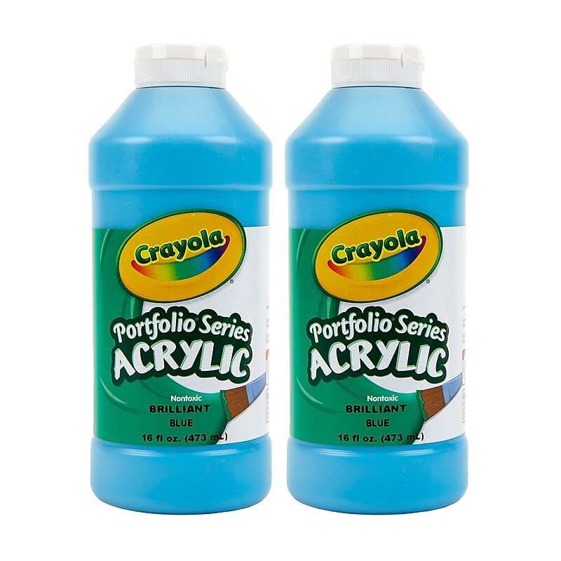 Crayola Portfolio Series Acrylic Paint, Brilliant Blue, 16 oz., 2/Bundle (BIN204016570-2) image 1