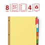 Staples Large Tab Insertable Paper Divider, 8 Tabs, Buff with Assorted-Color Tabs, 4 Sets (13517/14483)~#|#~AE68E754-734A-4690-8A57D460FEAD3F38_sc7