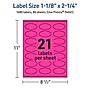 Avery Oval Scalloped Laser/Inkjet Multipurpose Labels, 1-1/8" x 2-1/4", Neon Magenta (1680/Box)~#|#~AE6D81BC-085B-4807-823883E6828AE27A_sc7