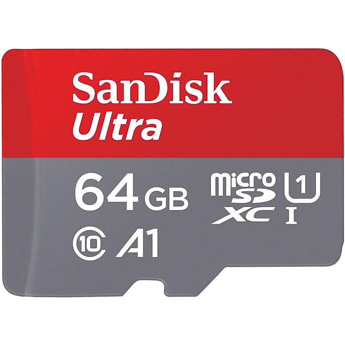 SanDisk Ultra 64GB microSDXC Memory Card with Adapter, Class 10