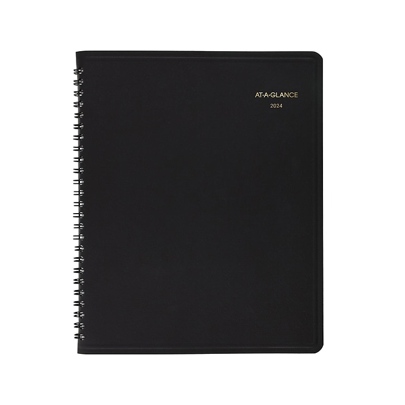 2024 AT-A-GLANCE 8" x 10" Monthly Planner, Black (70-130-05-24) image 1