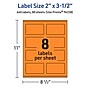 Avery Laser/Inkjet Multipurpose Rectangle Labels, 2" x 3.5", Bright Orange, 640/Box (94238)~#|#~AE861CE6-AF8A-4E86-9203A399B0A8CD60_sc7