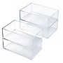 Azar Medium Stackable Plastic Storage Bin, 2.5" x 6.5"x 4.25", Clear, 4/Pack (556733-4PK)~#|#~AE8CE9F1-5B39-46D7-AC0918264A58439D_sc7