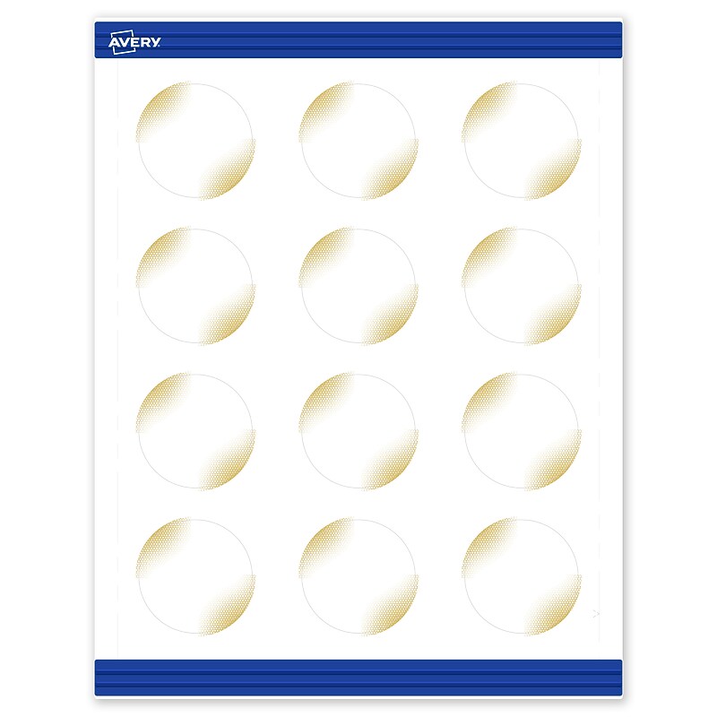 Avery Gold Blush Pattern Matte Blank Card, White, 120/Pack (S00-EWG) image 1