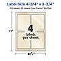 Avery Pearlized Ivory Rectangle Multipurpose Labels, 4.75" x 3.75", Ivory, 100/Pack (94254)~#|#~AE8F1840-3810-467E-B5FBB56C95DF784E_sc7