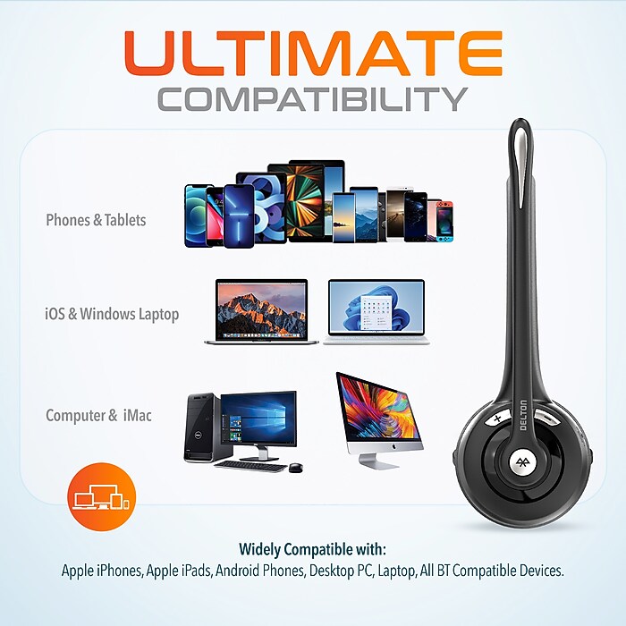 Delton 10X Wireless Noise Canceling Bluetooth Mono Headset