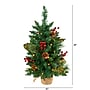 Nearly Natural 2-ft Pine, Pinecone and Berries Artificial Christmas Tree with 35 LED Lights and 86 Bendable Branches (T1695)~#|#~AE923F53-4A2D-44FA-BF82AD91232F24CB_sc7