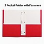 Staples School Grade 2‑Pocket Folders with Fasteners, Red, Letter‑Size Durable Classroom & Office File Folders, 25/Box~#|#~AE92E130-1229-478A-A9B5C56C57BB489D_sc7