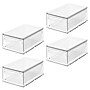iDESIGN Small Stackable Plastic Storage Bin, Clear, 4/Pack (28397M4)~#|#~AE9CCE8E-7DA5-4D54-AA96229D4AA3570C_sc7