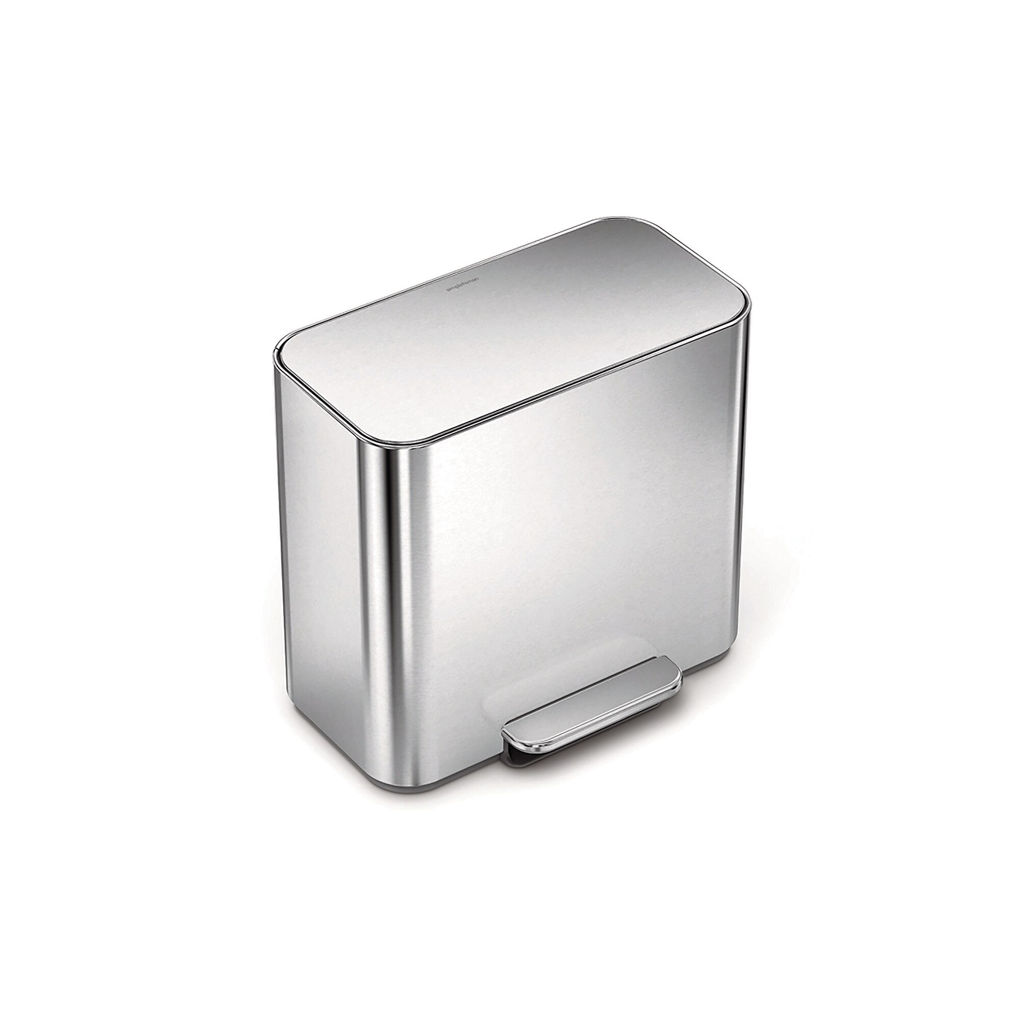 simplehuman Office Mini Steel Trash & Recycling Step Can, 4 Gallon (CW2120) Sansujyuku sansujyuku.com