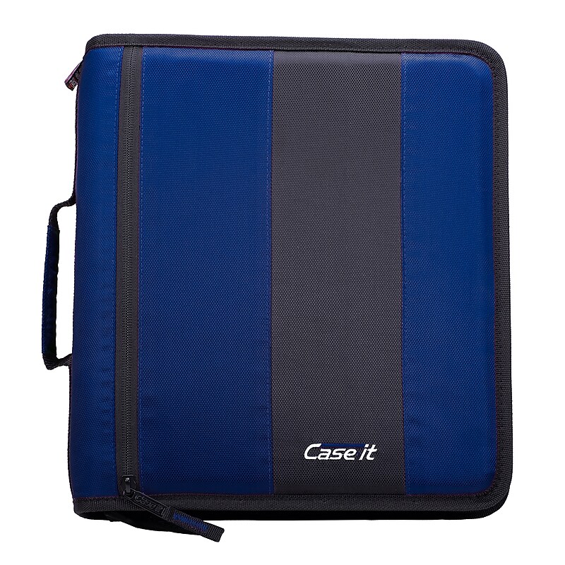 Case It Classic 2" 3-Ring Zipper Binders, Blue (D251 BLU) image 1
