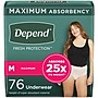 Depend Fresh Protection Adult Incontinence Underwear for Women, Disposable, Medium, Blush, 76 Count (54197)~#|#~AEB22640-5712-4FAB-86EB6E73B8EA3AA4_sc7