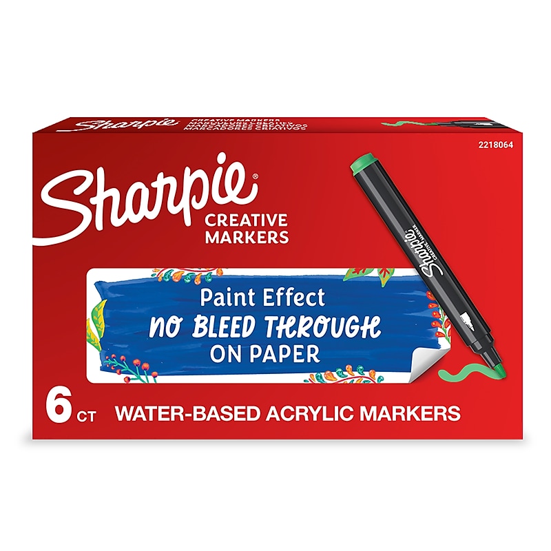 Sharpie Creative Wet Erase Markers, Bullet Tip, Emerald Green, 6/Pack (2218064) image 1