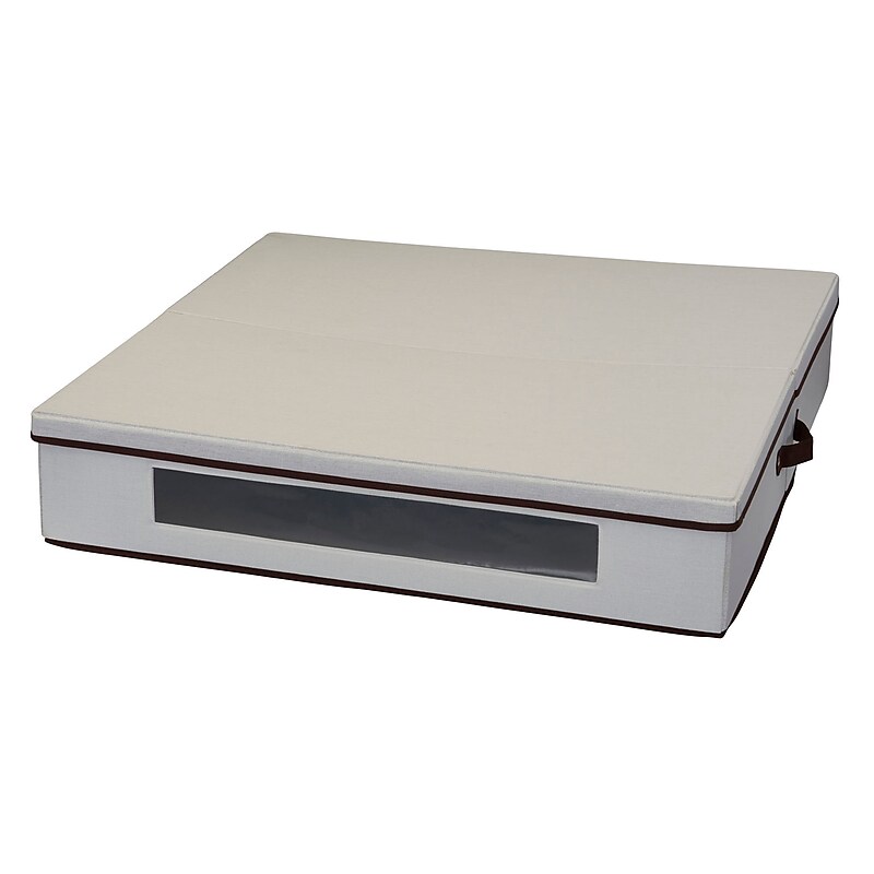 Household Essentials 116.9 Quart Wreathe Storage Container with Lid, Fabric, Cream (584-1) image 1