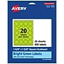 Avery Decorative Edge Multipurpose Labels, 1-5/8" x 1-5/8", Bright Green, 400/Pack (94110)~#|#~AEB59E07-D1B3-4338-9537287E144C84BE_sc7