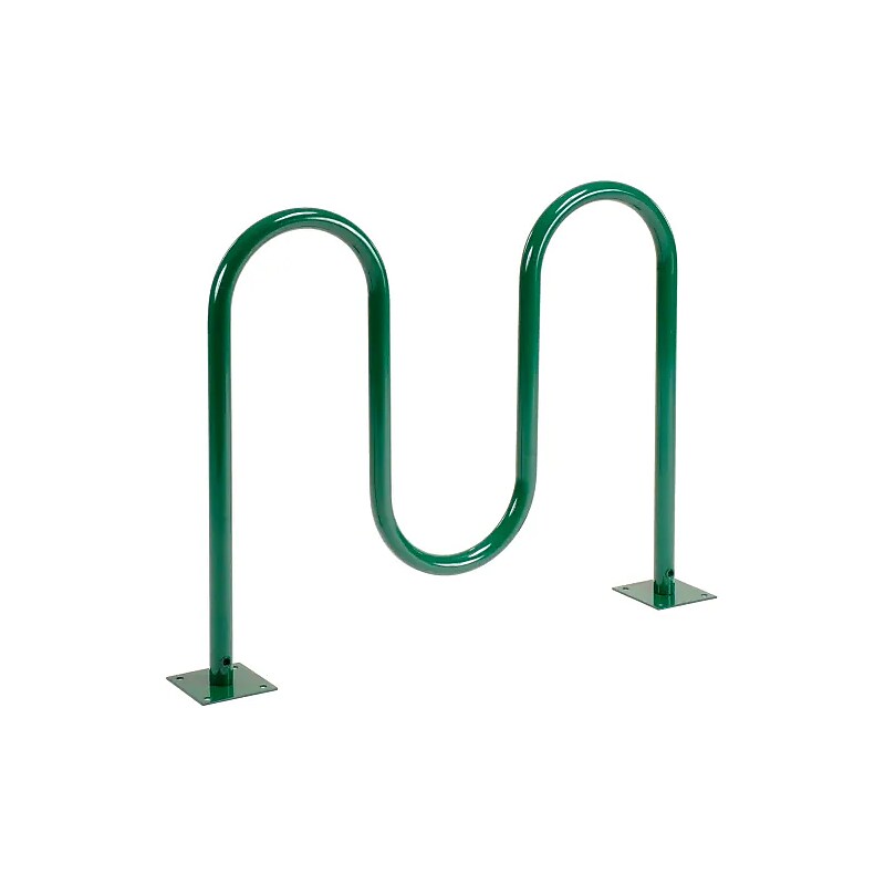 Global Industrial Wave Bike Rack, 5-Bike Capacity, Flange Mount, Green (652777MGN) image 1