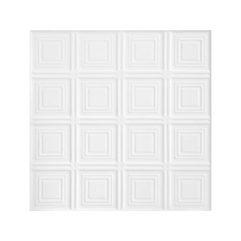 Armstrong TINCRAFT Tegular Edge Ceiling Tile, 24" x 24", White, 8/Carton (BP8009A) image 1