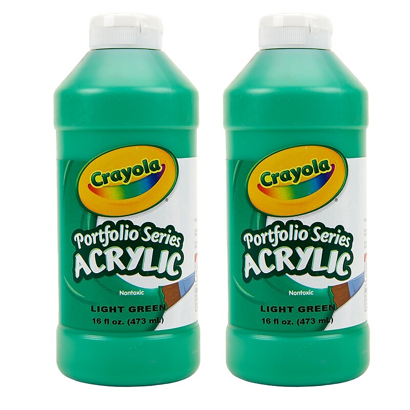 Crayola Portfolio Series Acrylic Paint, Light Green, 16 oz., 2/Bundle (BIN204016313-2) image 1