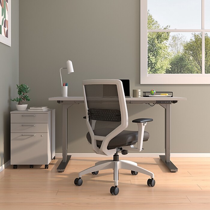 Union Scale Lewis Ergonomic Mesh Swivel Computer and Desk Chair Charcoal UN55655 CC Staples