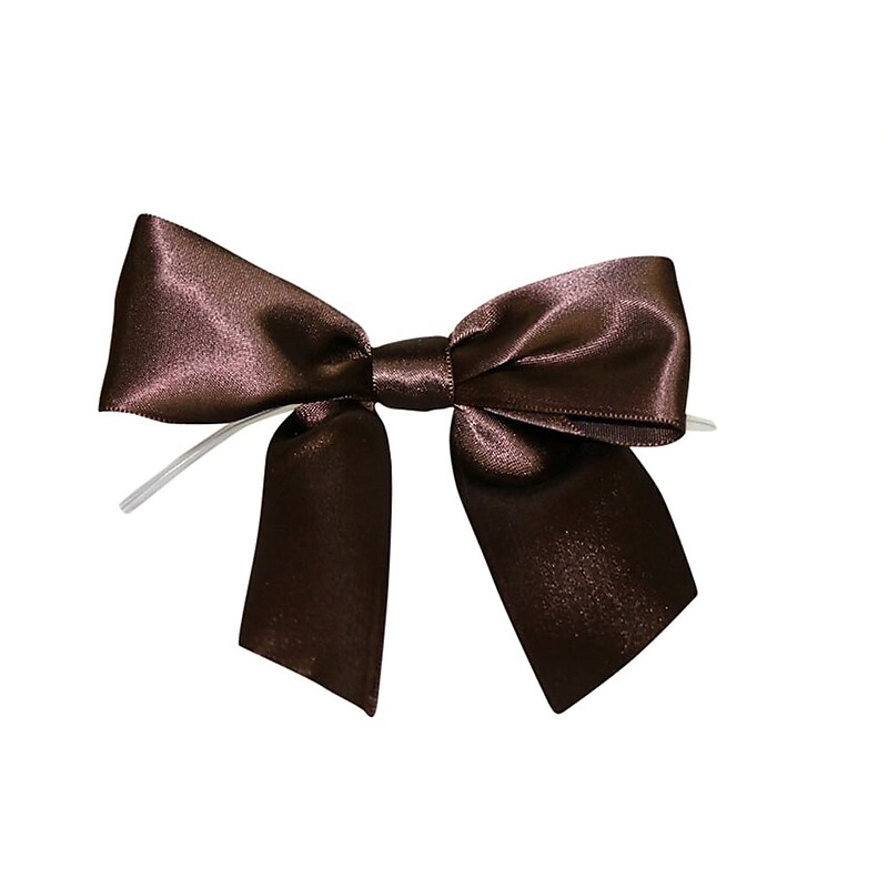 JAM Paper Satin Bows, Brown, 50/Pack (52640349236) image 1