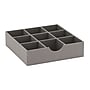 Household Essentials Drawer Organizer Tray with Fabric Cover, 9 Square Compartments, Gray (HH728-1)~#|#~AEE20011-F795-4ED6-9A573F87936BE88A_sc7