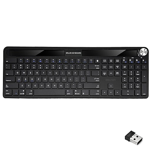 Delton KB90 Wireless Rechargeable Solar (Light) Powered Keyboard