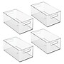 iDESIGN Medium Stackable Plastic Storage Bin, Clear, 4/Pack (29015M4)~#|#~AEE79F6A-46FD-4F84-BF81DB1CE69AE92C_sc7
