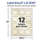 Avery Pearlized Ivory Square Multipurpose Labels, 2" x 2-3/16", Ivory, 120/Pack (94124)~#|#~AEE89DF4-FEE1-4806-A26499556E785E79_sc7