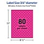 Avery Laser/Inkjet Round Multipurpose Labels, 0.75" Dia., Neon Magenta, 800/Pack (94504)~#|#~AEE918EF-7B0C-4D76-AD03DC7F05F4DD40_sc7