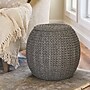 Household Essentials Handwoven Paper Rope Barrel Wicker Storage Basket Side Table, Gray (ML-4222)~#|#~AEEDEC9B-764A-4714-93A852BBD212A89D_sc7