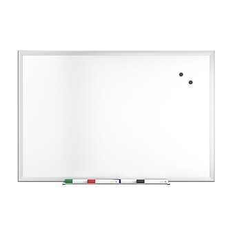 TRU RED™ Magnetic Steel Dry Erase Board, Satin Frame, 3' x 2' (TR61169)