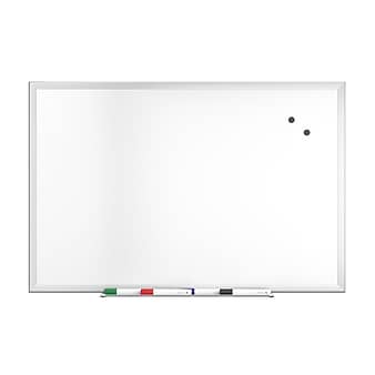TRU RED™ Magnetic Steel Dry Erase Board, Satin Frame, 3' x 2' (TR61169)