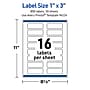 Avery Waterproof Rectangle Laser Multipurpose Labels, 1" x 3", White, 800/Box (19479399254)~#|#~AEF6C18E-BFDA-479F-9D17AC6867683E82_sc7