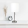 Simple Designs 19.50" LED Table Lamp with Charging Outlet, White (LT2024-WHT)~#|#~AEF980C4-2AE5-4A44-B819113EEDF9A618_sc7