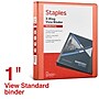 Staples 1" 3-Ring View Binder, D-Ring, Orange (26436-CC)~#|#~AEFAB83D-71BC-453F-A3B71E419BD97E30_sc7