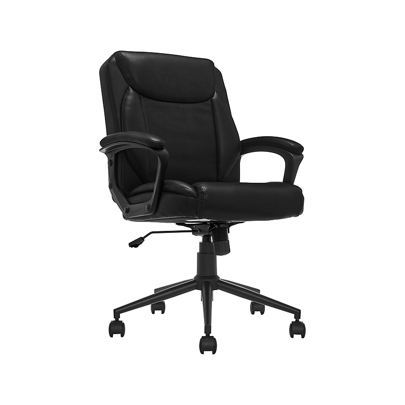 Click365 Transform 1.0 Ergonomic Bonded Leather Swivel Desk Chair, Black (CCHR10001B) image 1