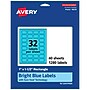 Avery Laser/Inkjet Multipurpose Rectangle Labels, 1" x 1.5", Bright Blue, 1280/Pack (94219)~#|#~AEFEF655-C738-4F52-AA5C018825602B11_sc7