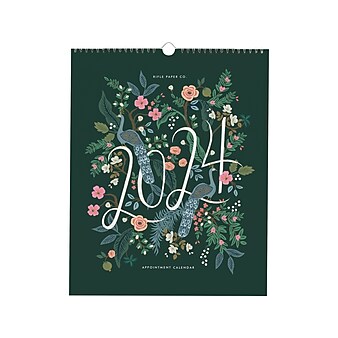 2024 Rifle Paper Co. Peacock 12" x 15" Monthly Wall Appointment Calendar (CAL082)