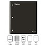Staples Premium Poly 3-Subject Notebook, 8.5" x 11", College Ruled, 150 Sheets, Black (ST58313)~#|#~AF04A1F3-9F4E-4A8E-81946AA2A1476B07_sc7