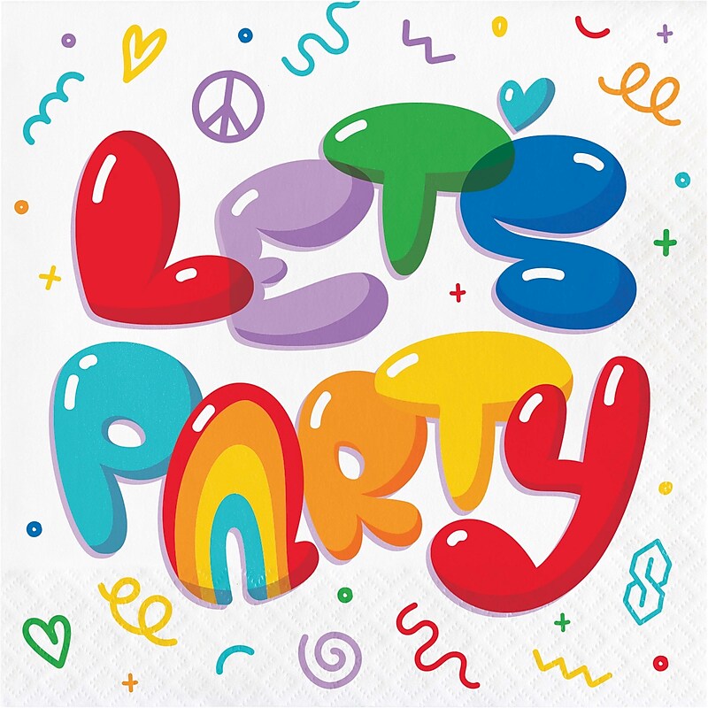 Creative Converting Bubbly Birthday Napkins, Multicolored, 64/Pack (DTC365024NAP) image 1
