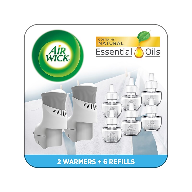 Air Wick Plug-in Scented Oil Starter Kit, Fresh Linen, 4.02 Fl. Oz. (01914) image 1