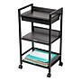 Mind Reader 3-Tier Metal Cart with Covered Compartment, Black (LIDCART3T-BLK)~#|#~AF076DD0-4B50-4AF4-B97E4081E572959B_sc7