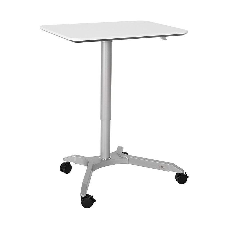 Seville Classics airLIFT XL 28"W Manual Rectangular Height Adjustable Mobile Sit-Stand Desk, White (OFF64801B) image 1