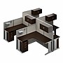Bush Business Furniture Office in an Hour 63"H x 129"W 4 Person X-Shaped Cubicle Workstation, Mocha Cherry (OIAH007MR)~#|#~AF11960C-A8D9-48DE-9CBB5B7A5BFFB42B_sc7
