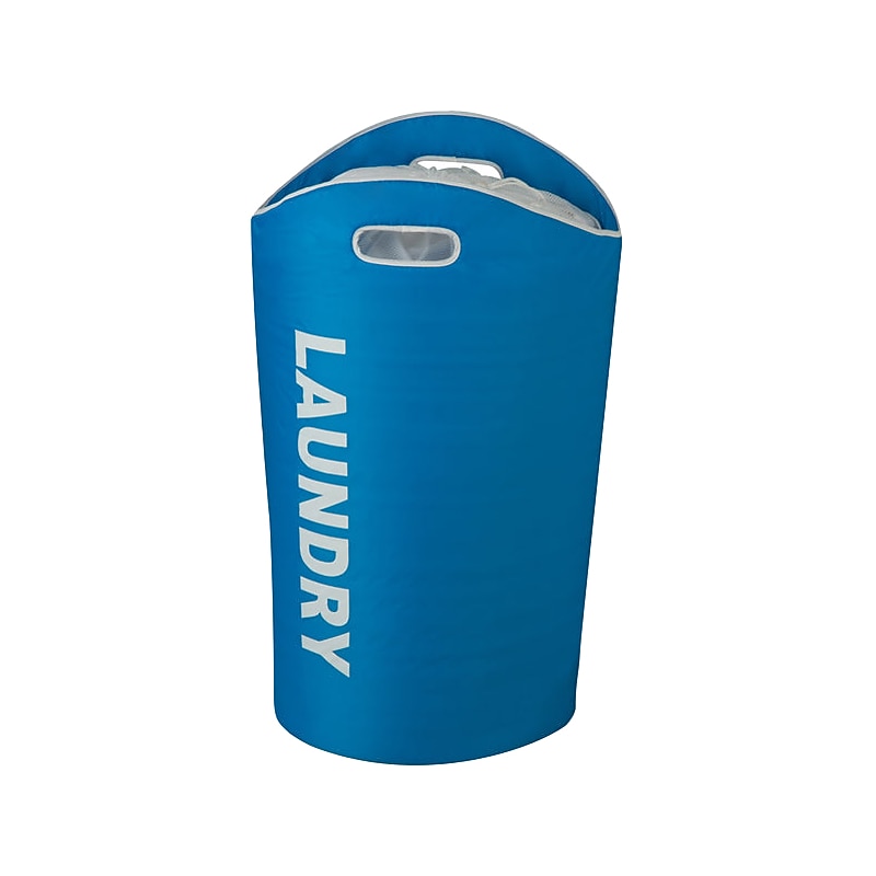 Honey-Can-Do Collapsible Laundry Hamper with Handles, Blue (HMP-09646) image 1