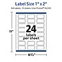 Avery TrueBlock Laser/Inkjet Multipurpose Labels, 1" x 2", White, 24 Labels/Sheet, 10 Sheets/Pack (94220-TWMP10)~#|#~AF1A2047-47B1-4751-84787EA41823C4A6_sc7