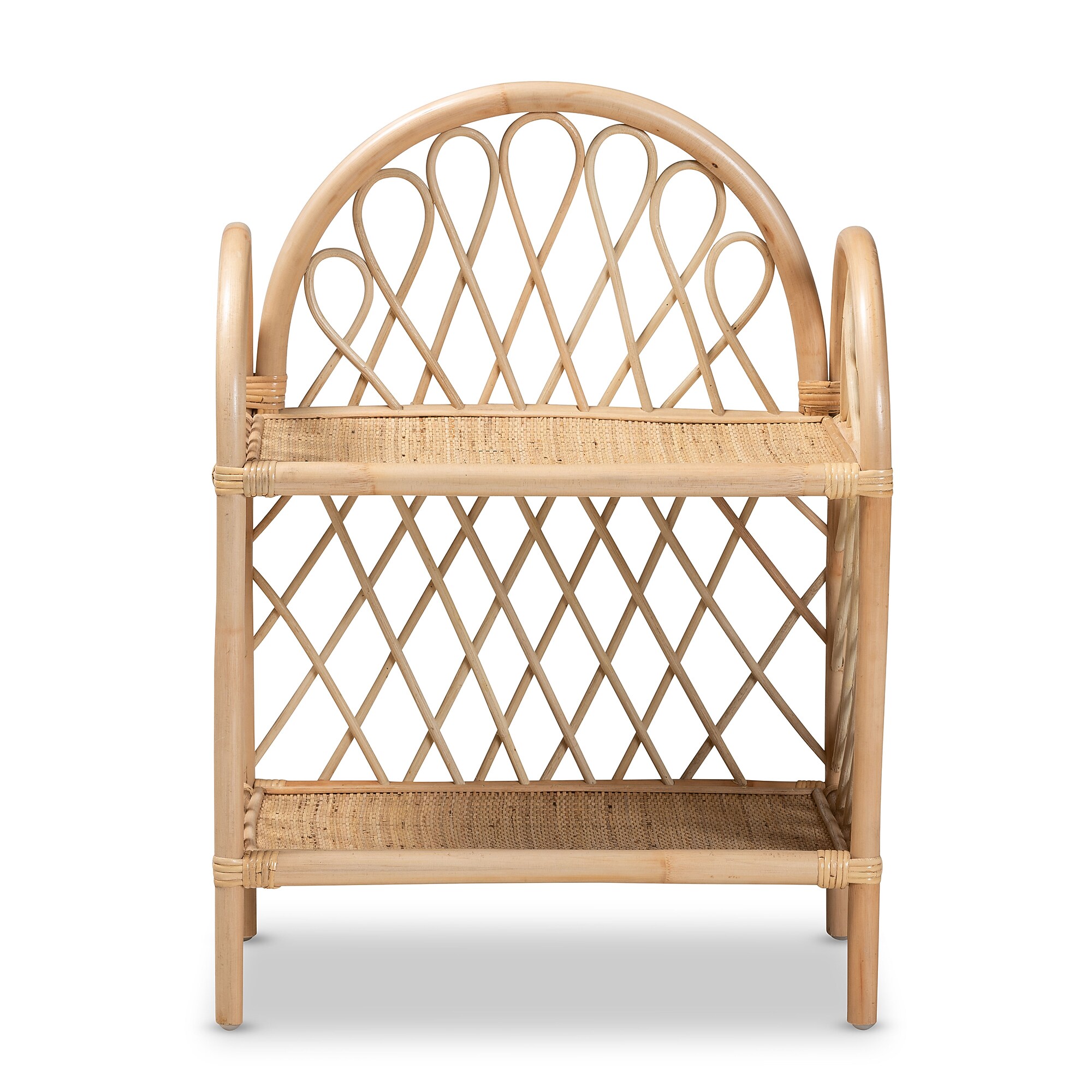 bali & pari Hammond 2-Shelf Natural Rattan Display Shelf, 29.7″ x 21.7″ x 13.8″, Natural (208-12686-HiT) Sansujyuku sansujyuku.com