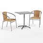 Flash Furniture Lila Indoor-Outdoor Table Set with 2 Chairs, 27.5" x 27.5", Aluminum/Beige (TLH28SQ020BGCH2)~#|#~AF1C271F-2C1B-4959-806DE428E876AD33_sc7
